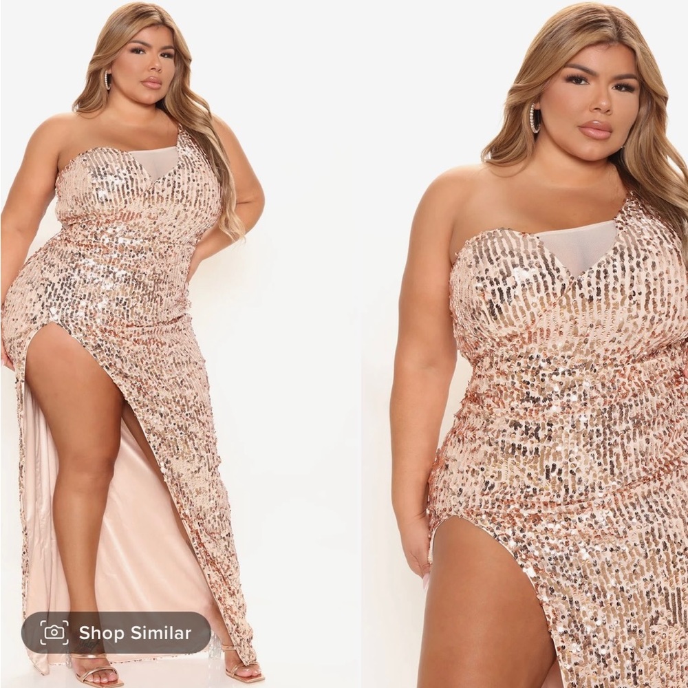 Sequin Maxi Dress -Rose Gold